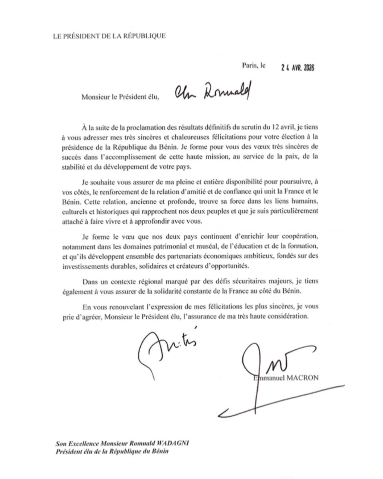 Coopération économique France-Bénin