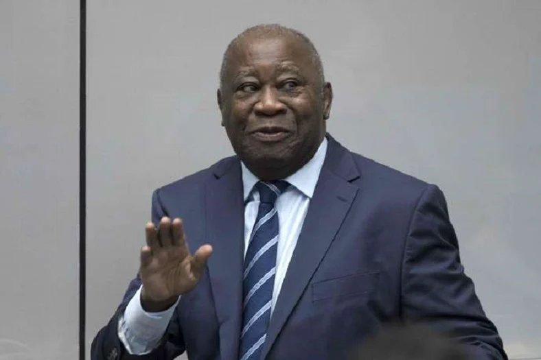 Laurent Gbagbo lors de son discours au Palais des congrès de Treichville