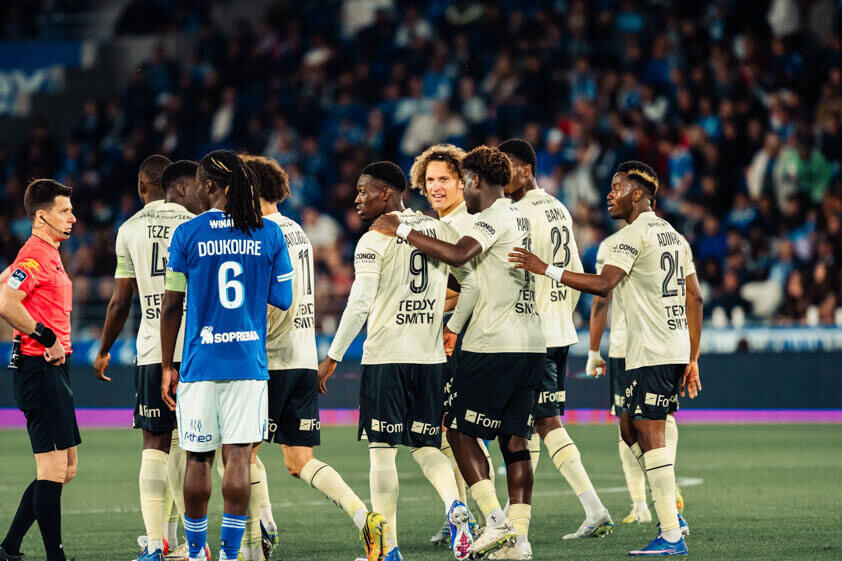 Action de jeu lors du match AS Monaco - Strasbourg