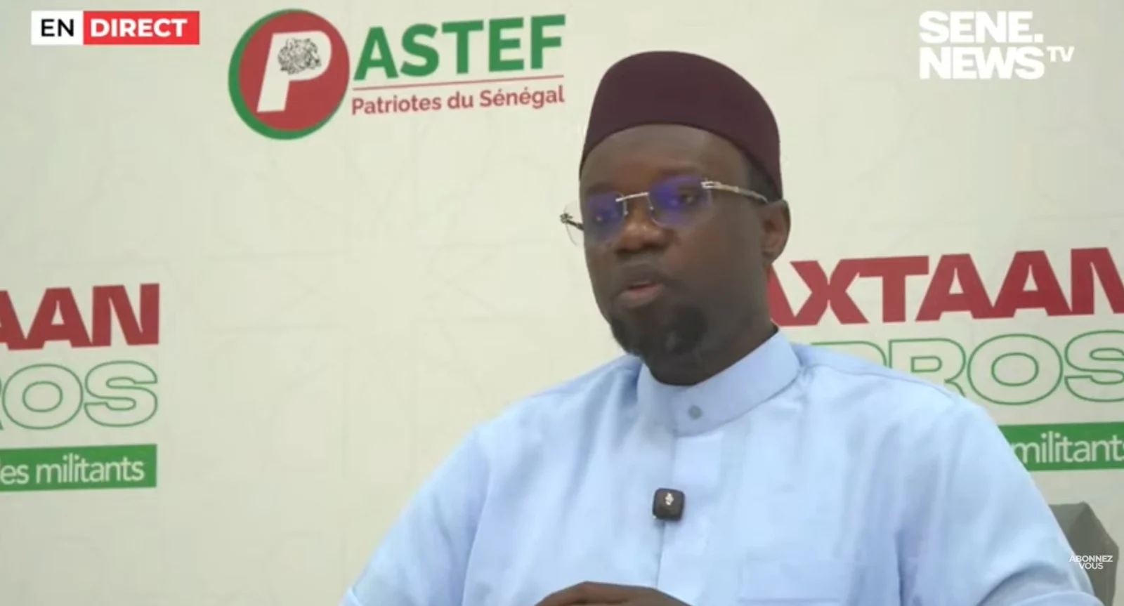 Ousmane Sonko s'exprime face aux réformes électorales