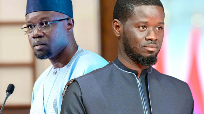 Diomaye Faye et Ousmane Sonko lors d'une réunion officielle