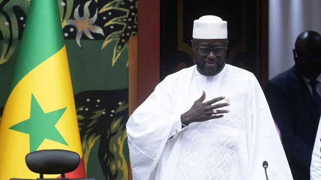 Malick Ndiaye, président de l'Assemblée nationale du Sénégal, lors d'un discours