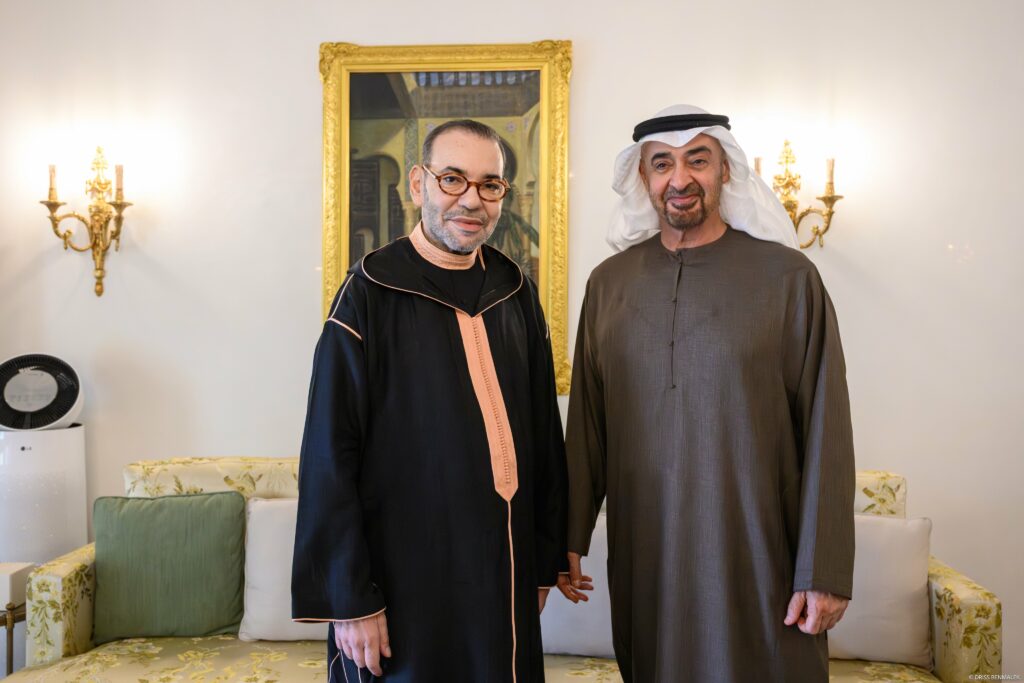 Le roi Mohammed VI et cheikh Mohammed Ben Zayed Al-Nahyane lors de leur rencontre à Rabat