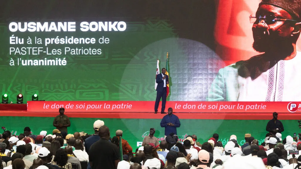 Ousmane Sonko lors d'une conférence
