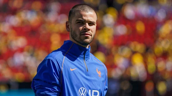 Lucas Chevalier, gardien du Paris Saint-Germain, lors d'un entraînement