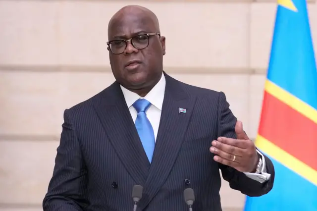 Félix Tshisekedi s'exprimant lors d'une conférence de presse
